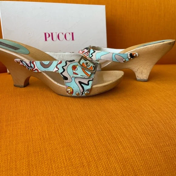 VINTAGE 💝EMILIO PUCCI PLATFORM SLIDES💝HP - Picture 3 of 12